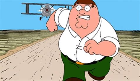 peter griffin run from plane meme.